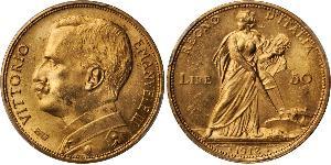 50 Lira Kingdom of Italy (1861-1946) Gold Vittorio Emanuele III (1869 - 1947)