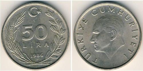 50 Lira Türkei (1923 - ) Kupfer/Nickel 