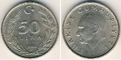 50 Lira Turquía (1923 - ) Níquel/Cobre 
