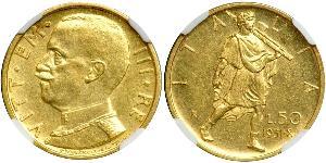 50 Lira Kingdom of Italy (1861-1946) Oro Vittorio Emanuele III (1869 - 1947)