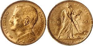 50 Lira Kingdom of Italy (1861-1946) Oro Vittorio Emanuele III (1869 - 1947)