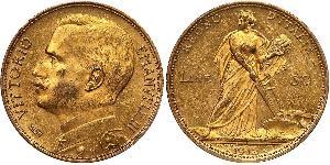 50 Lira Kingdom of Italy (1861-1946) Oro Vittorio Emanuele III (1869 - 1947)