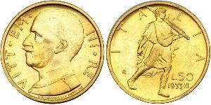 50 Lira Kingdom of Italy (1861-1946) Oro Vittorio Emanuele III (1869 - 1947)