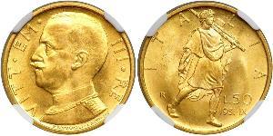 50 Lira Kingdom of Italy (1861-1946) Oro Vittorio Emanuele III (1869 - 1947)