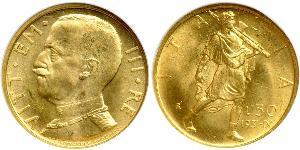 50 Lira Kingdom of Italy (1861-1946) Oro Vittorio Emanuele III (1869 - 1947)