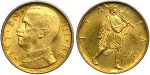 50 Lira Kingdom of Italy (1861-1946) Oro Vittorio Emanuele III (1869 - 1947)