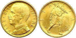 50 Lira Kingdom of Italy (1861-1946) Oro Vittorio Emanuele III (1869 - 1947)