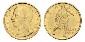 50 Lira Kingdom of Italy (1861-1946) Oro Vittorio Emanuele III (1869 - 1947)