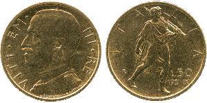 50 Lira Kingdom of Italy (1861-1946) Oro Vittorio Emanuele III (1869 - 1947)