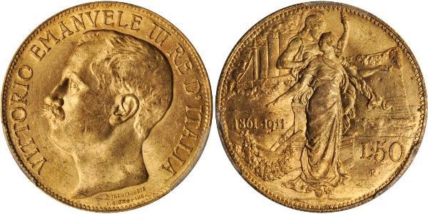 50 Lira Kingdom of Italy (1861-1946) Oro Vittorio Emanuele III (1869 - 1947)