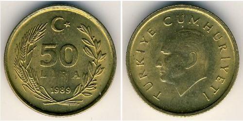 50 Lira Turchia (1923 - ) Ottone 