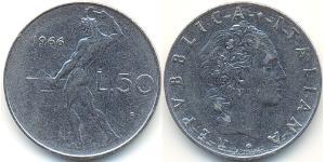 50 Lira Italy Steel 