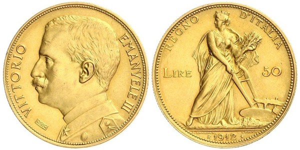50 Lira 意大利王國 (1861-1946) 金 Vittorio Emanuele III (1869 - 1947)