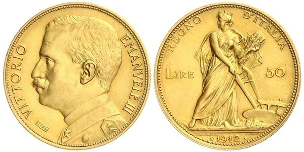 50 Lira 意大利王國 (1861-1946) 金 Vittorio Emanuele III (1869 - 1947)