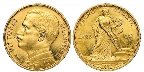 50 Lira 意大利王國 (1861-1946) 金 Vittorio Emanuele III (1869 - 1947)