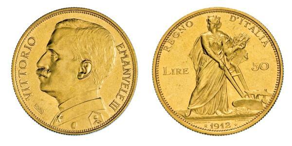 50 Lira 意大利王國 (1861-1946) 金 Vittorio Emanuele III (1869 - 1947)