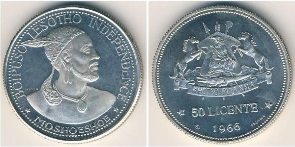 50 Lisente Lesotho Argento 