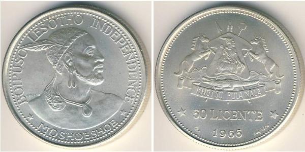 50 Lisente Lesotho 銀 
