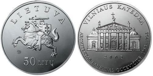 50 Litas Lituanie (1991 - ) Argent 