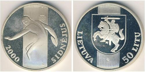 50 Litas Lituanie (1991 - ) Argent 