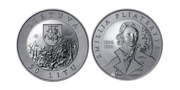 50 Litas Lituanie (1991 - ) Argent 