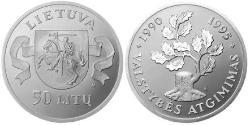 50 Litas Lituania (1991 - ) Argento 