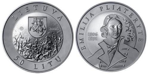 50 Litas Lituania (1991 - ) Argento 