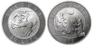 50 Litas Litauen (1991 - ) Silber 