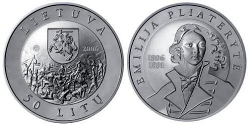 50 Litas Litauen (1991 - ) Silber 