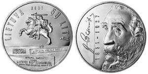 50 Litas Lithuania (1991 - ) Silver 