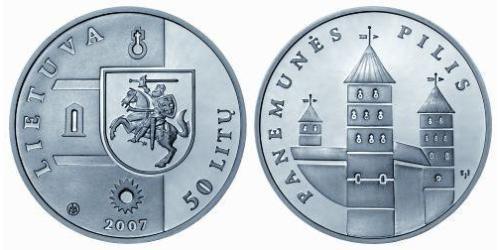 50 Litas Lithuania (1991 - ) Silver 