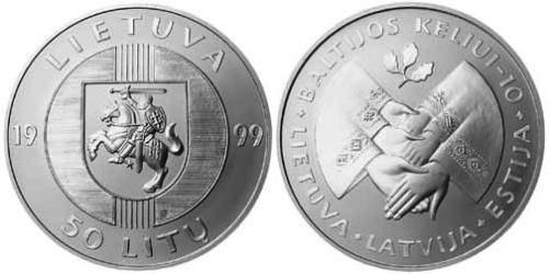 50 Litas Lithuania (1991 - ) Silver 
