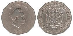 50 Ngwee Zambia (1964 - ) Copper/Nickel 