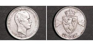 50 Ore Norvegia (1905 - ) Argento Haakon VII di Norvegia (1872 - 1957)