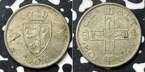50 Ore Norvège Cuivre 