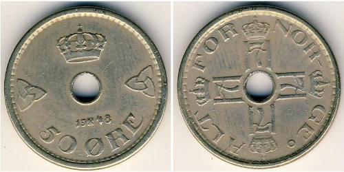 50 Ore Norwegen Kupfer/Nickel 