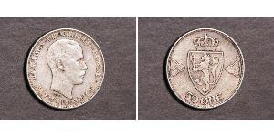 50 Ore Noruega (1905 - ) Plata Haakon VII de Noruega (1872 - 1957)