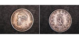 50 Ore United Kingdoms of Sweden and Norway (1814-1905) Plata Óscar II de Suecia (1829-1907)