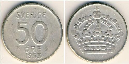 50 Ore Schweden Silber 