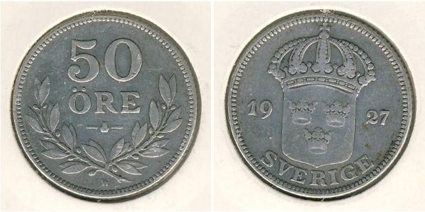50 Ore Sweden Silver 