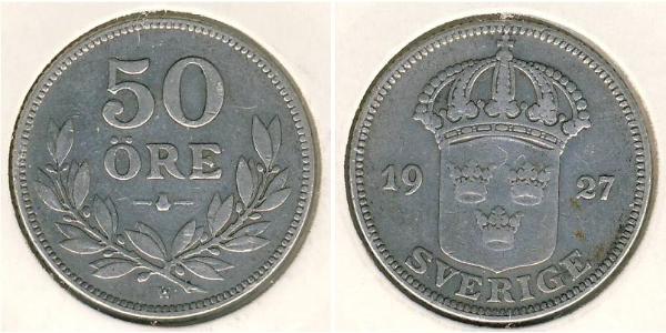 50 Ore Sweden Silver 