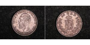 50 Ore United Kingdoms of Sweden and Norway (1814-1905) Silver Oscar II of Sweden (1829-1907)