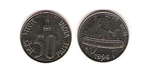 50 Paisa India (1950 - ) Acciaio 