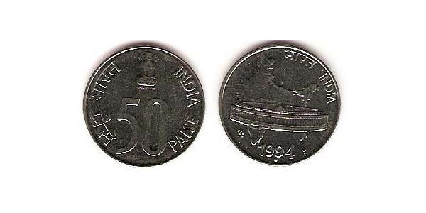 50 Paisa Indien (1950 - ) Stahl 