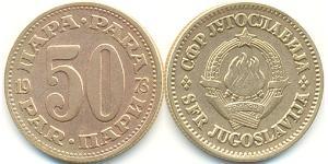 50 Para República Federativa Socialista de Yugoslavia (1943 -1992) Latón 