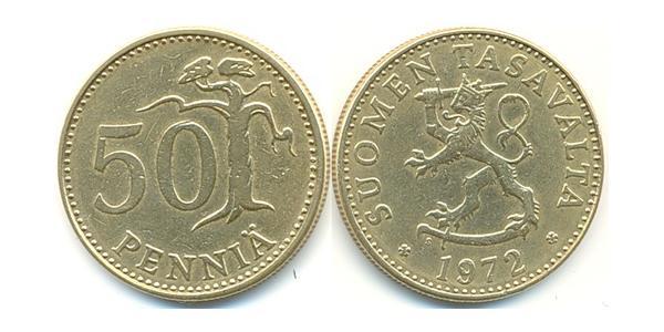 50 Penny Finlandia (1917 - ) Aluminio/Bronce 