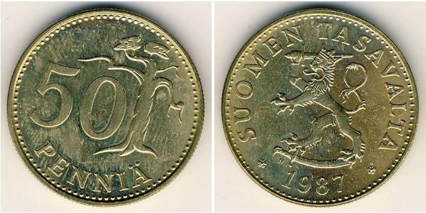50 Penny Finlandia (1917 - ) Aluminio/Bronce 