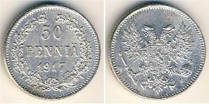 50 Penny Empire russe (1720-1917) / Grand-duché de Finlande (1809 - 1917) Argent 