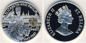 50 Penny  Argent Elizabeth II (1926-2022)