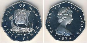 50 Penny Île de Man Argent Elizabeth II (1926-2022)